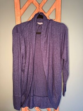 Athleta Blue Open-Front Draped Cardigan
